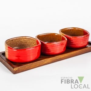 Juego de Picoteo Cuadrado Trio Gres colores