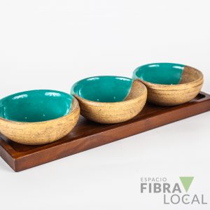 Juego de Picoteo Gres Redondo Trio colores